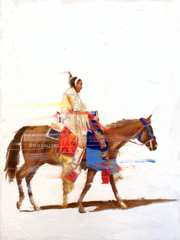 Native American Painting of a Crow Indian